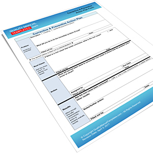 Corrective & Preventive Action Plan Form